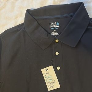 Mens long sleeve black polo